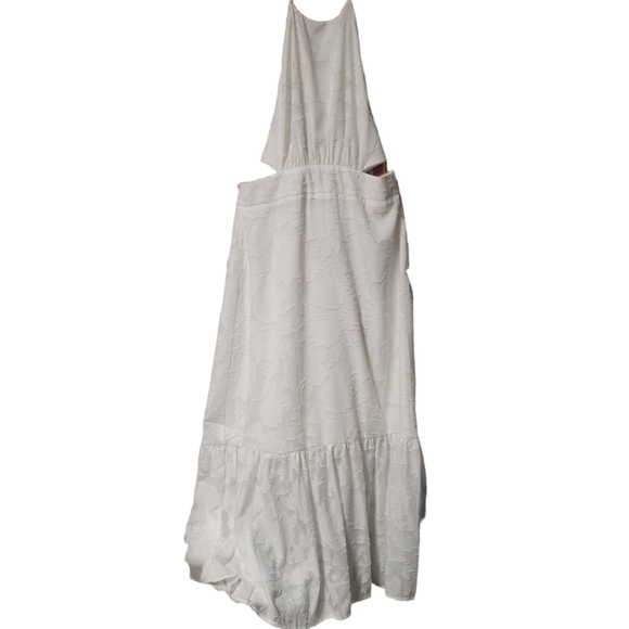 Lulus Touch of Elegance White Floral Burnout Halter Maxi Dress NWT Size XL 12/14 - Picture 11 of 14